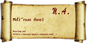 Mónus Axel névjegykártya