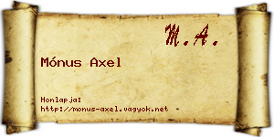 Mónus Axel névjegykártya